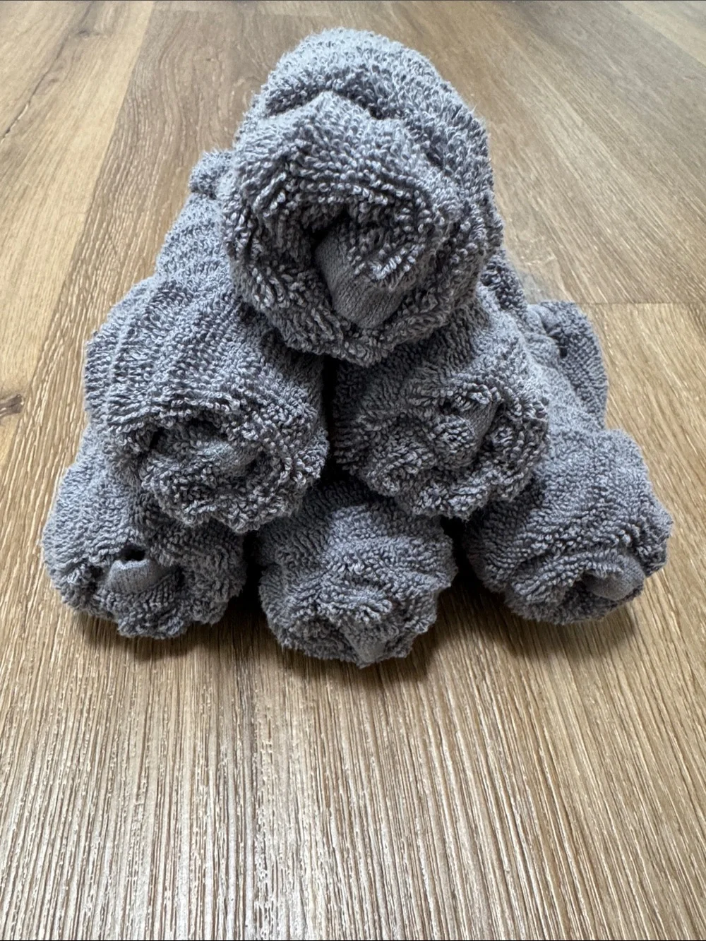 Set of 6 Plush Gray Wash Cloths